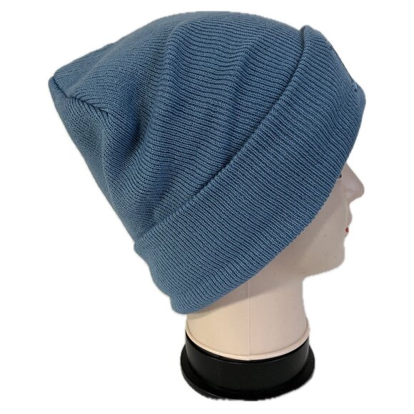 Embroidered NY Men Women Winter Knit Warm Fur lined Beanie Hat - Sea Blue - Picture 3 of 5
